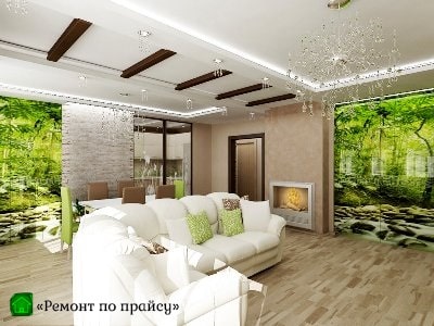 Фото ремонтных работ в гостиной
